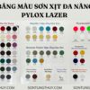 Bảng màu sơn xịt đa năng Pylox Lazer màu ánh kim