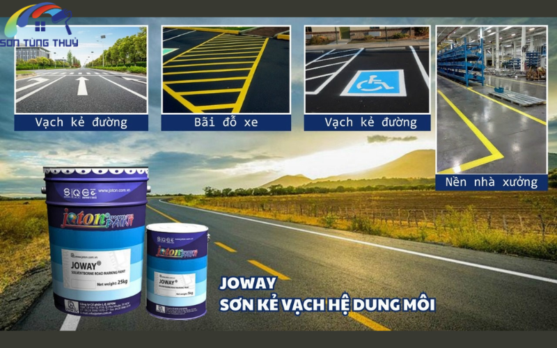 Ứng dụng sơn vạch đường hệ dung môi JOWAY