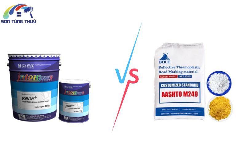 So sánh sơn lạnh và sơn nhiệt dẻo kẻ vạch đường